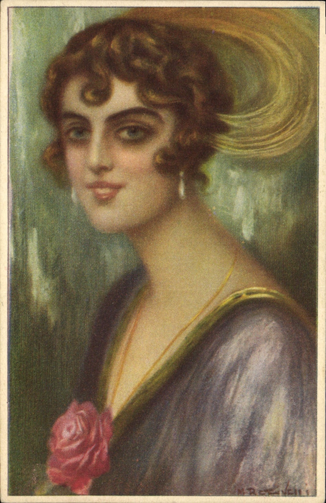 CPA Fantaisie Illustrateur Femme 