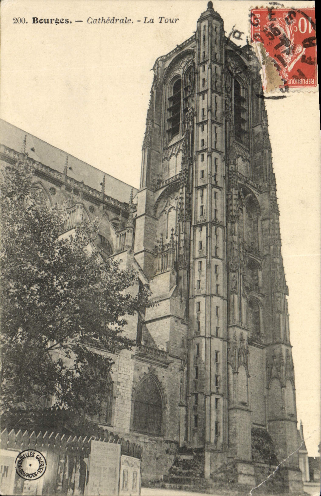 Catedral de Bourges de la POSTAL de la VENDIMIA la torre