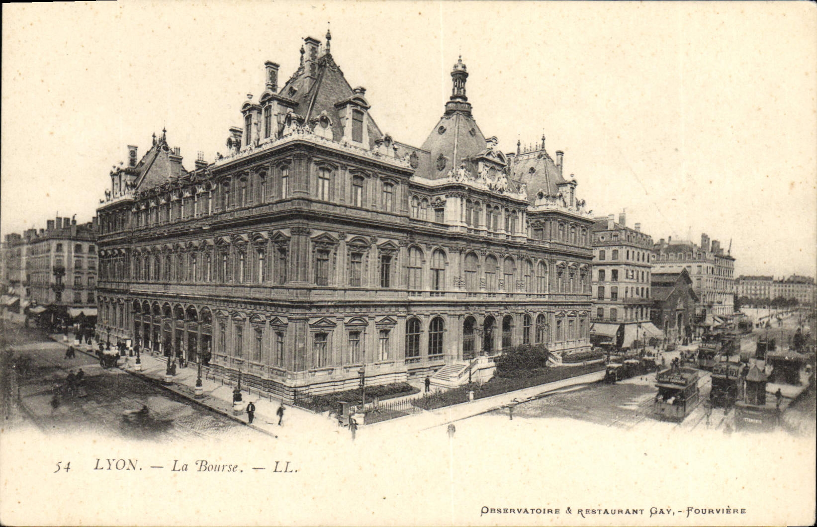 VINTAGE POSTCARD Lyon the Stock Exchange