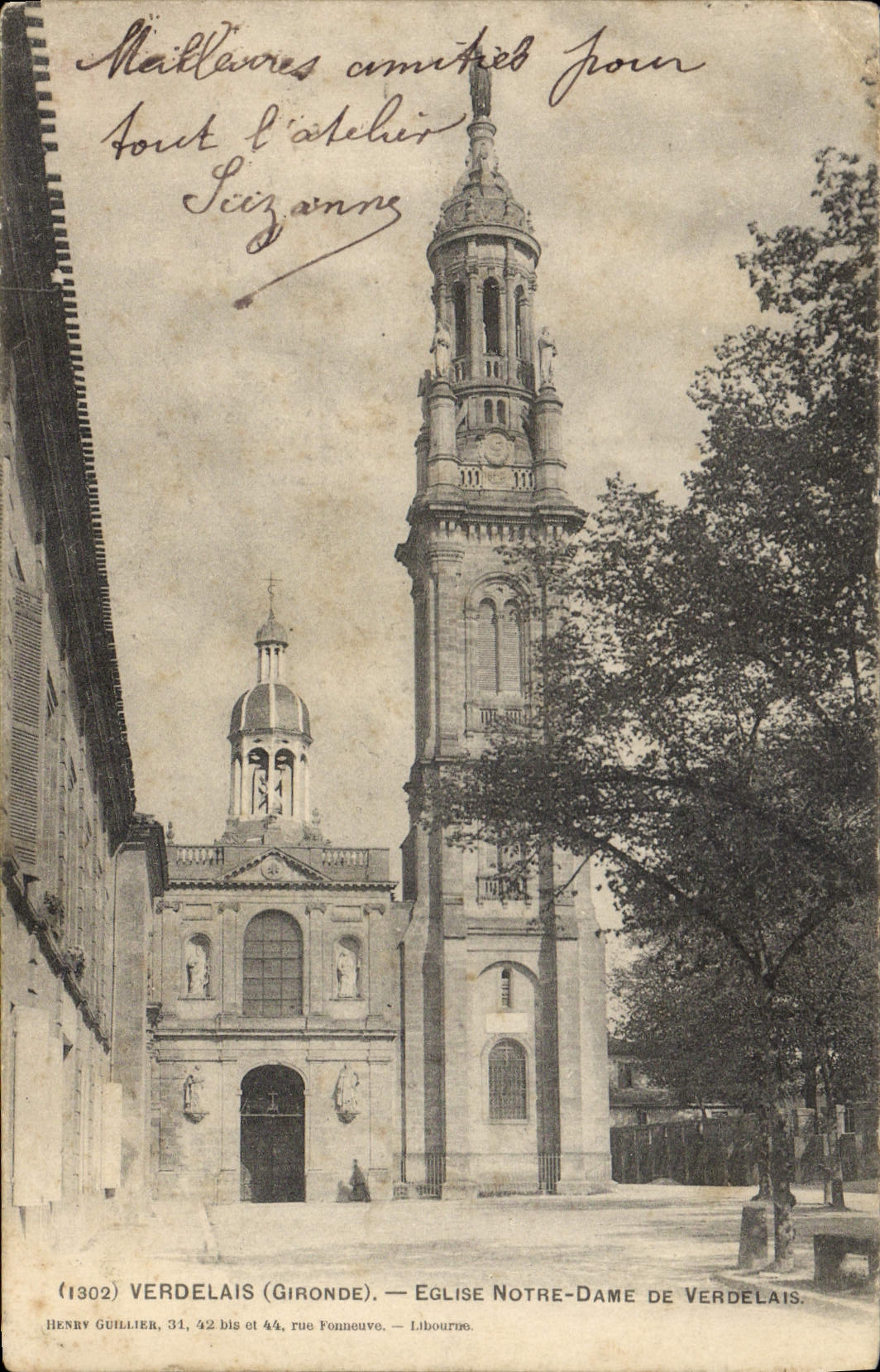 VINTAGE POSTCARD Verdelais Church Notre Dame De Verdelais