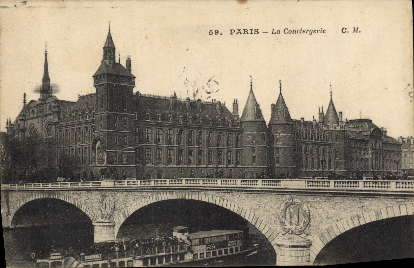 CPA Paris La Conciergerie Bateau Peniche