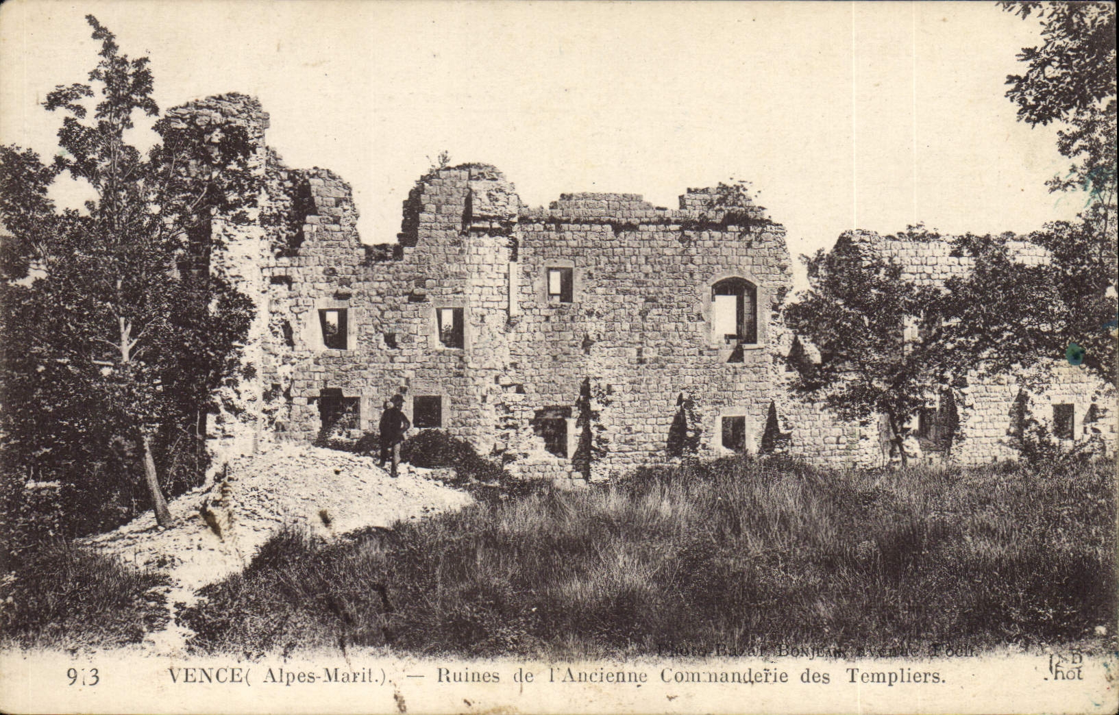 VINTAGE POSTCARD Vence Ruins De I' Ancienne Commanderie Of Templiers