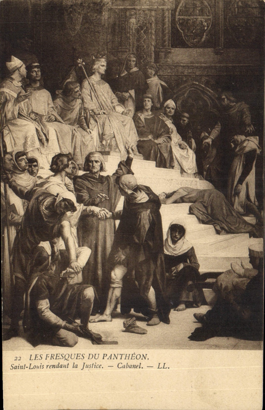 CPA Les Fresques Du Pantheon Saint Louis Rendant la justice Cabanel