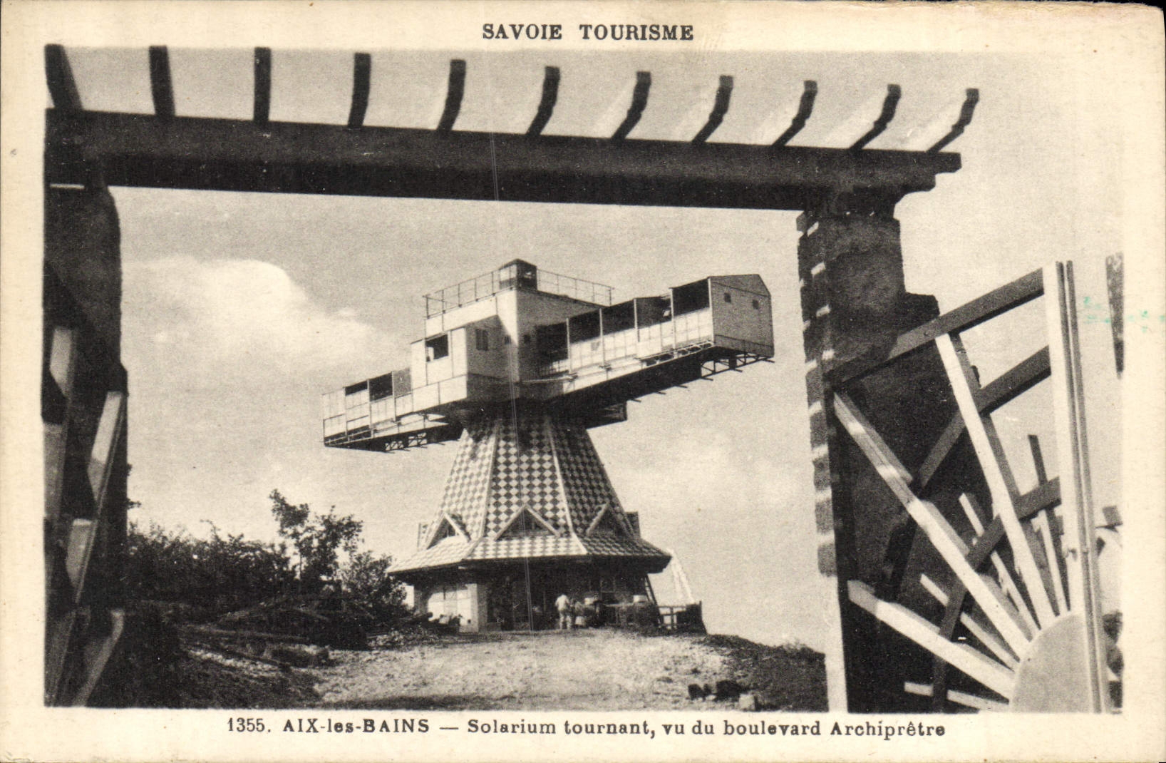 VINTAGE POSTCARD Savoy Aix les Bains turning Solarium seen boulevard Archpriest