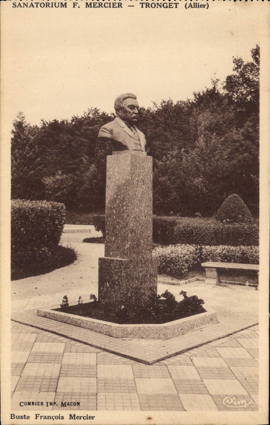 CPA Sanatorium F Mercier Tronget Buste Francois Mercier