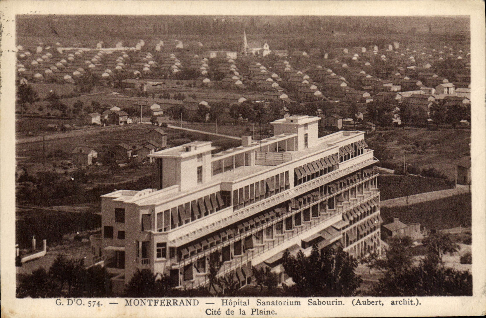 VINTAGE POSTCARD Montferrand Hospital sanatorium Sabourin ISCED of the plain
