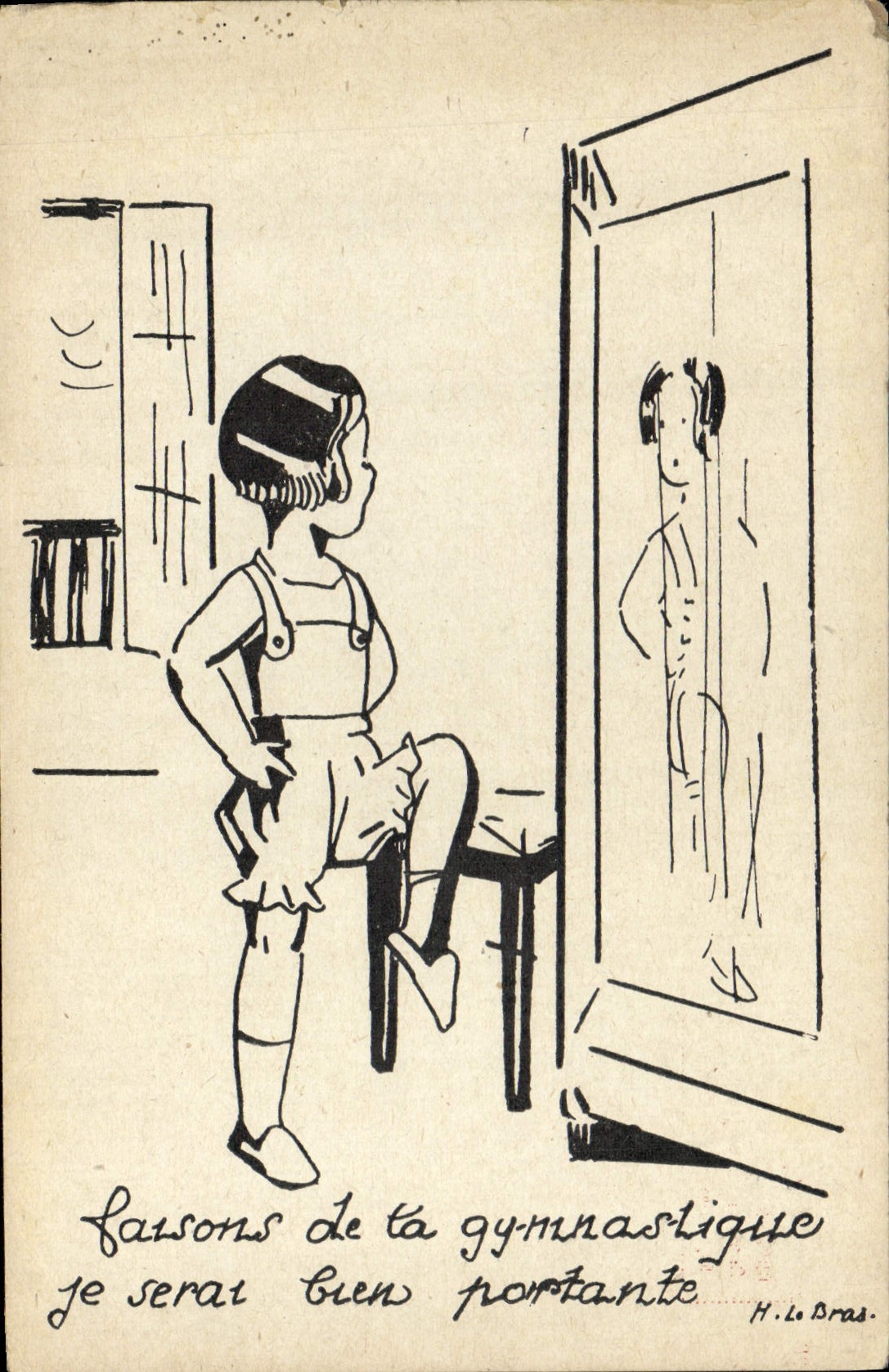 VINTAGE POSTCARD Red Cross Gymnastic Child