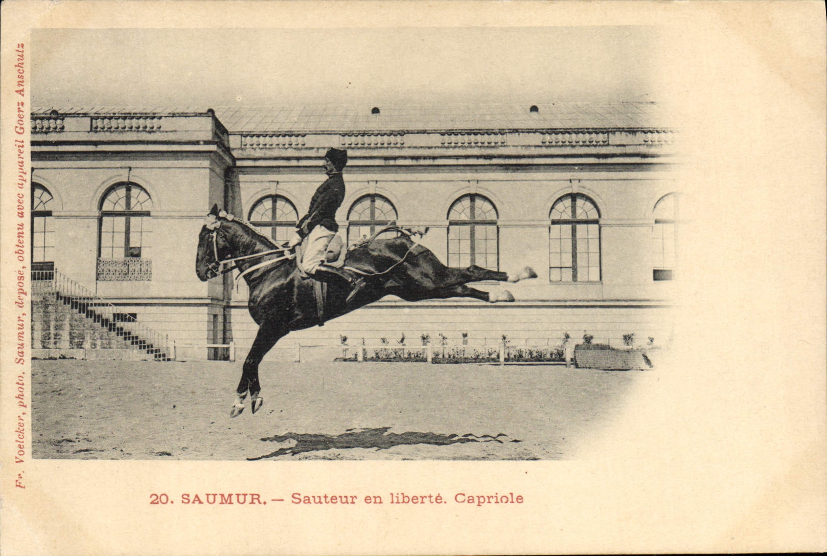 CPA Cheval Equitation Hippisme Saumur Sauteur en liberte Capriole