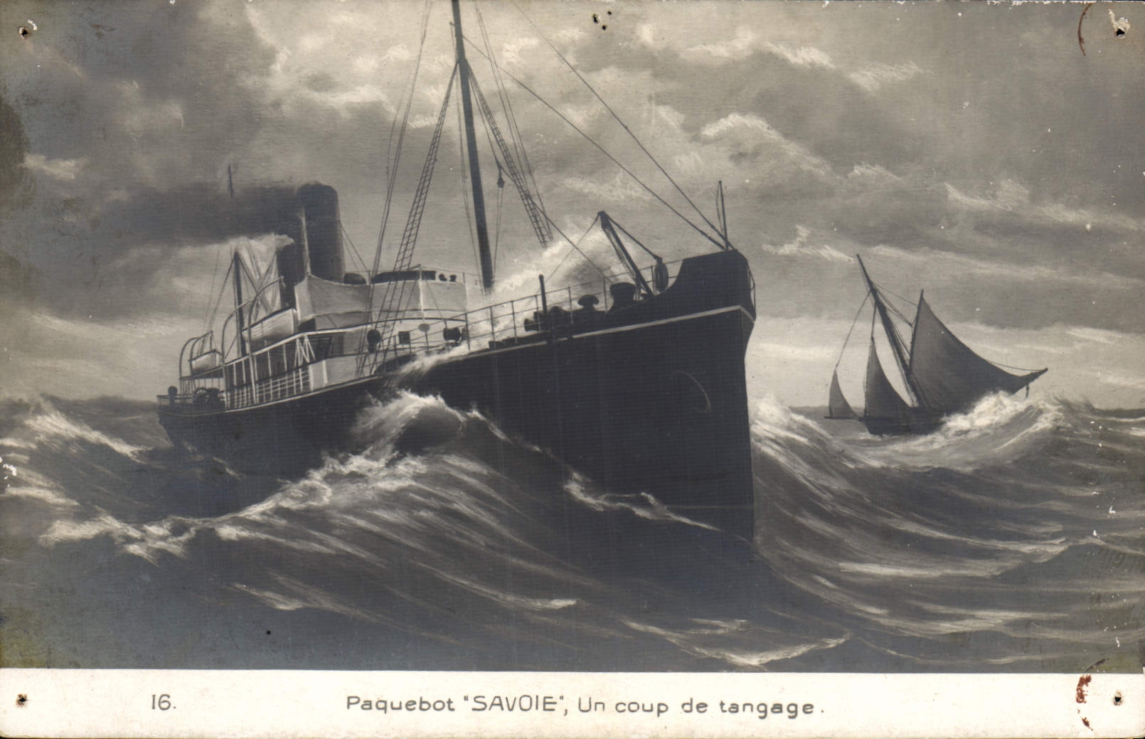 CPA Bateau Paquebot Savoie Un coup de tangage