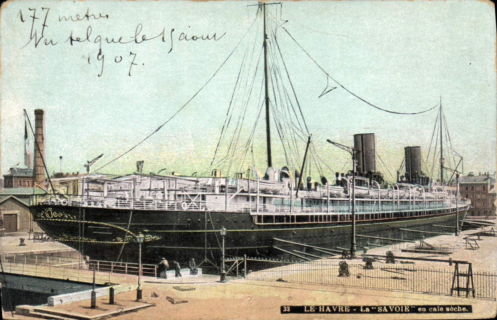 VINTAGE POSTCARD Bateau Steamer Le Havre Savoy fixes cig of it