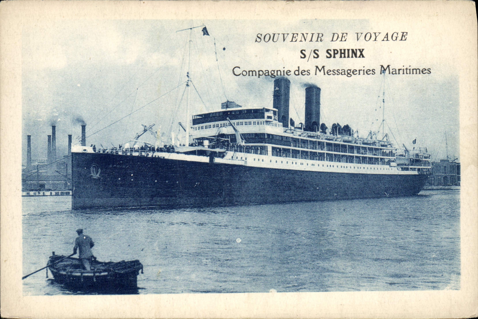 CPA Bateau Paquebot Souvenir de voyage SS Sphinx Compagnie des Messageries Maritilmes
