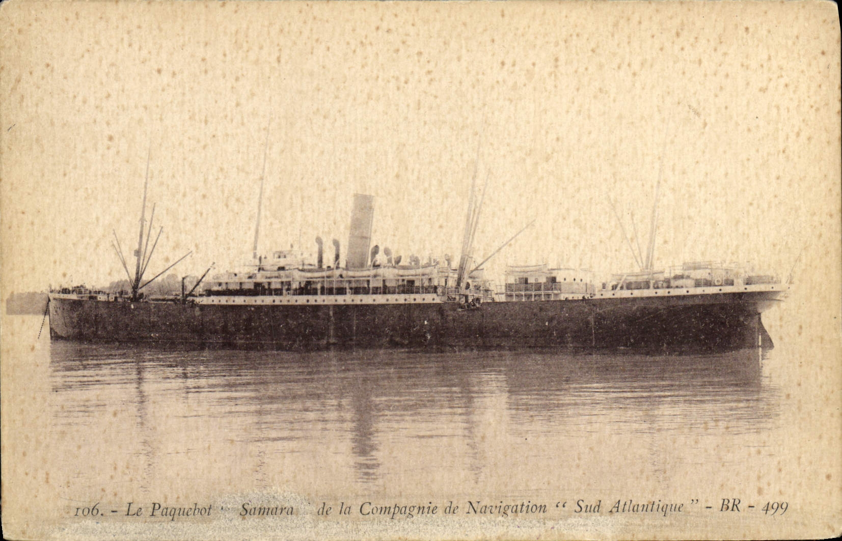 VINTAGE POSTCARD Boat Samara Steamer of the Company of Southern Navigation Atlantic
