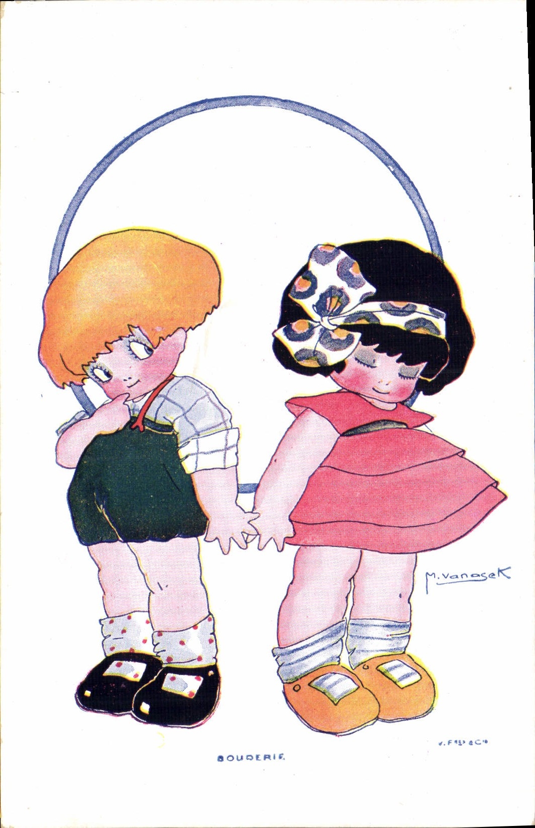 VINTAGE POSTCARD Fantasy Illustrator Vanasek Bouderie Children