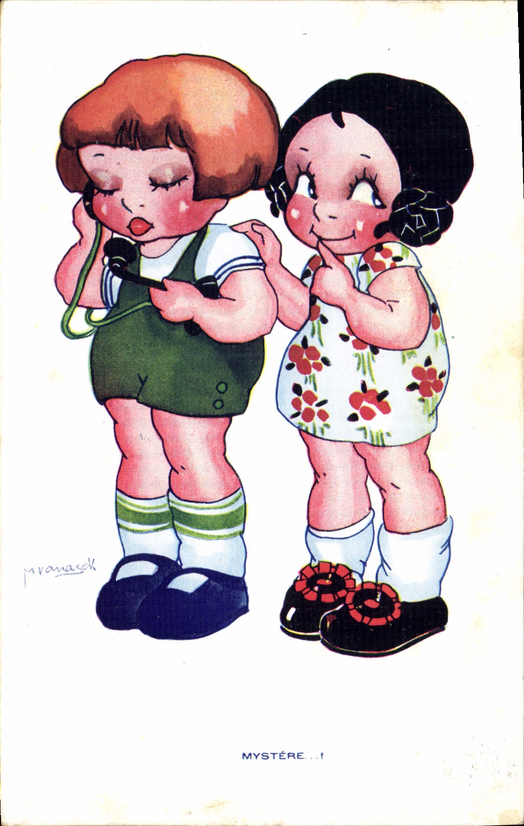 CPA Fantaisie Illustrateur Vanasek Enfants Mystere