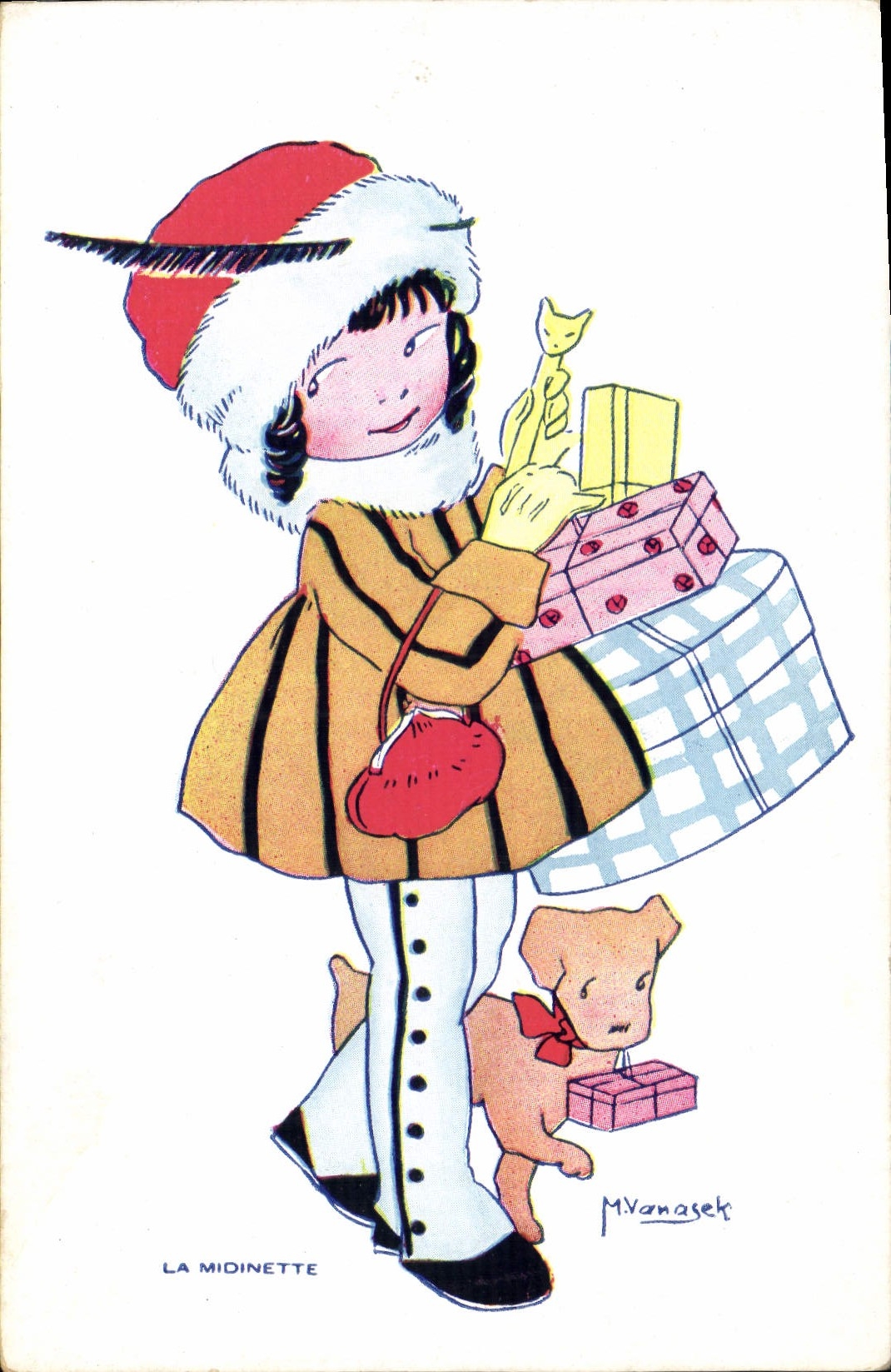 CPA Fantaisie Illustrateur Vanasek Enfant Chien