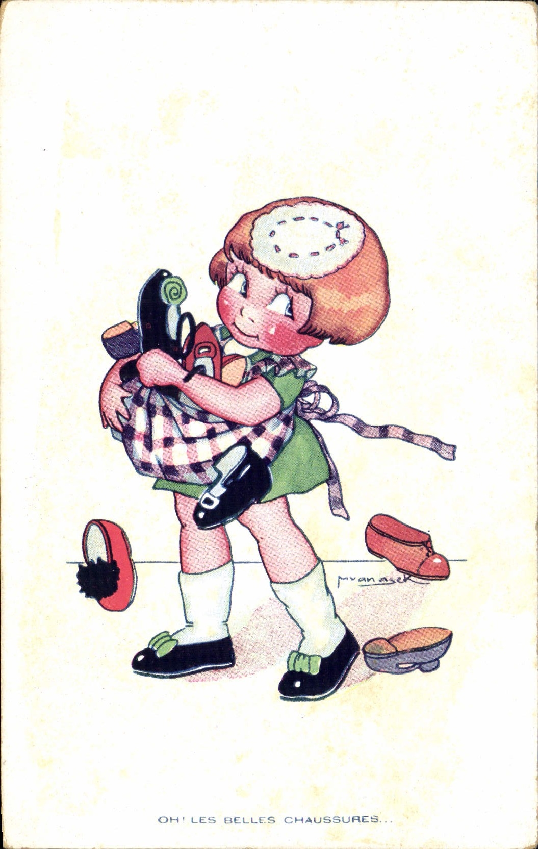 CPA Fantaisie Illustrateur Vanasek Enfant Oh les belles chaussure