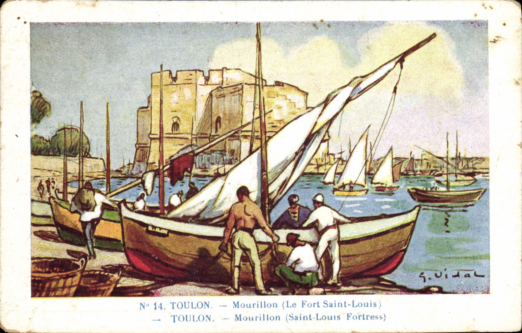 VINTAGE POSTCARD Fantasy Illustrator Toulon Mourillon Strong the Saint Louis