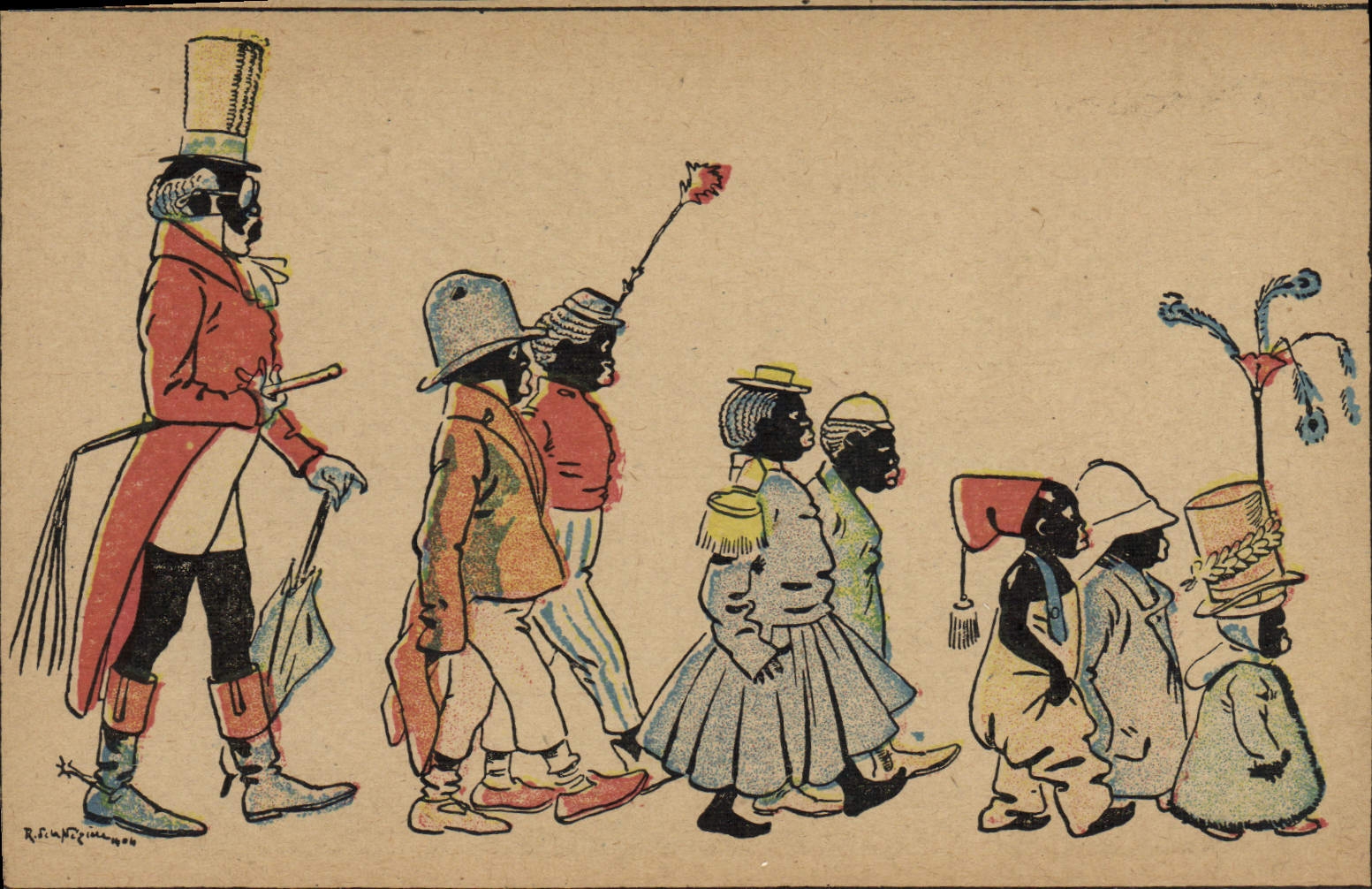 CPA Fantaisie Illustrateur Neziere Negres