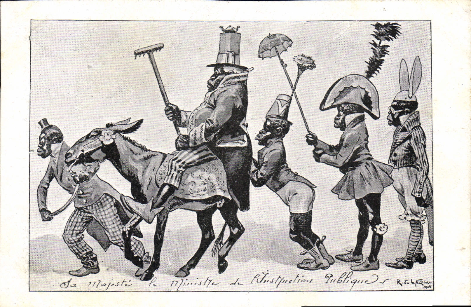 VINTAGE POSTCARD Fantasy Illustrator Neziere Negros Ass Mule