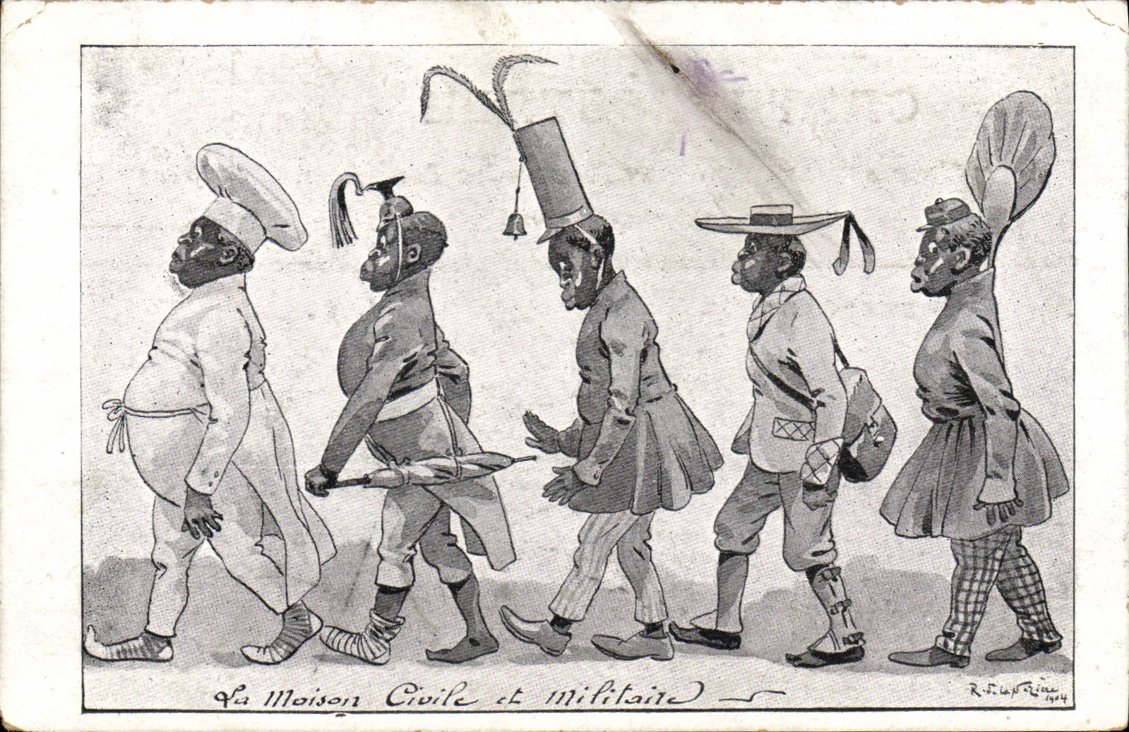 VINTAGE POSTCARD Fantasy Neziere Illustrator the civil and military house