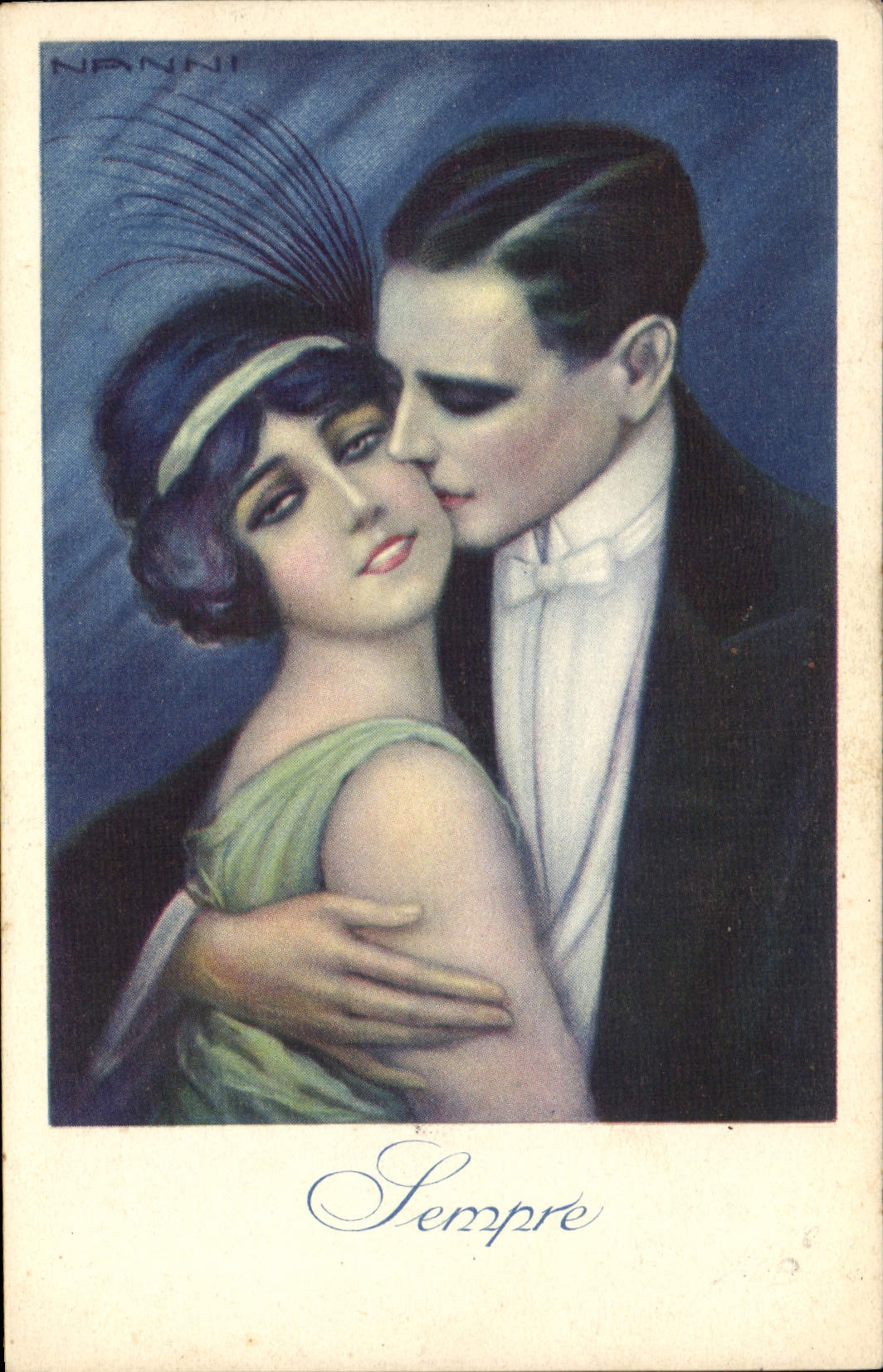 VINTAGE POSTCARD Fantasy Illustrator Nanni Sempre Woman