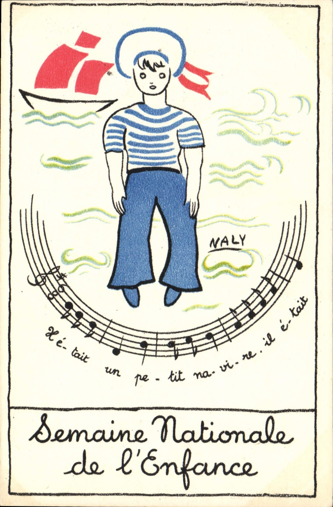 VINTAGE POSTCARD Fantasy Marine Naly Illustrator national Week of childhood