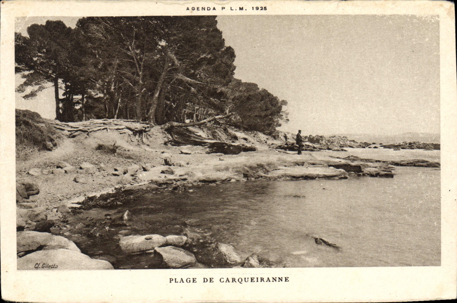 VINTAGE POSTCARD Beach De Carqueiranne