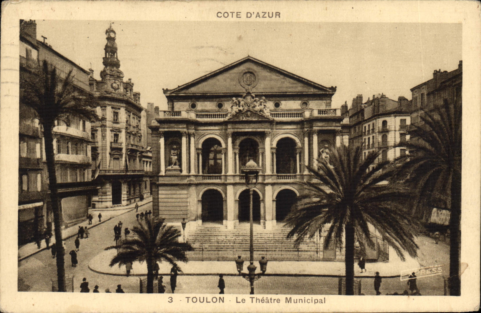 VINTAGE POSTCARD Toulon the Municipal Theater