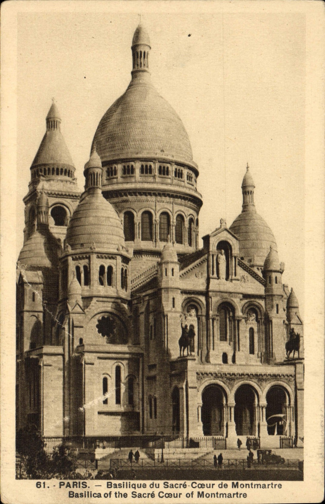 VINTAGE POSTCARD Paris Basilica Of the Sacring Heart De Montmartre
