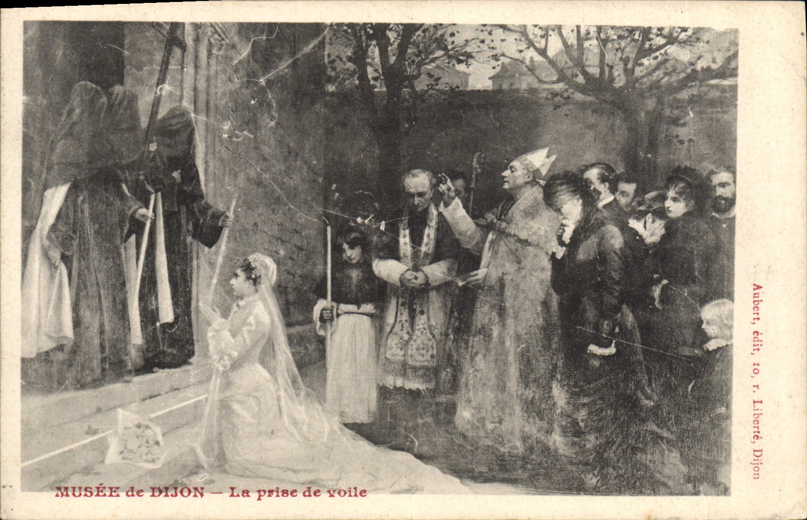 VINTAGE POSTCARD Museum of Dijon the taking the veil