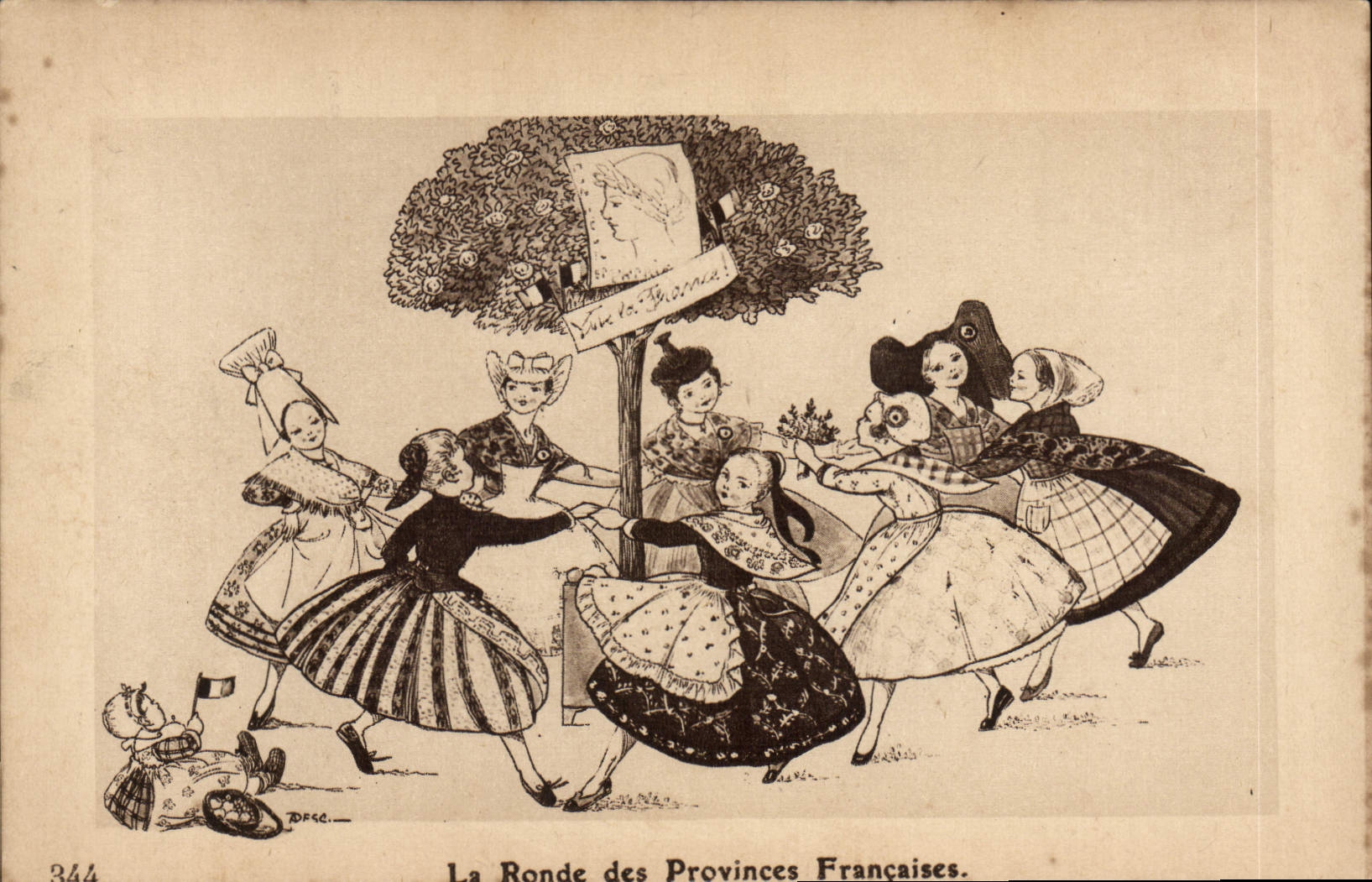CPA La ronde des Provinces Francaises Femmes Alsace 