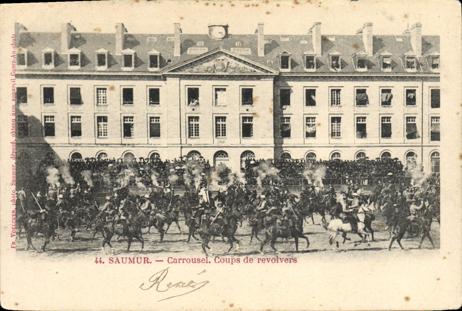 CPA Cheval Hippisme Saumur Carrousel Coups de revolvers