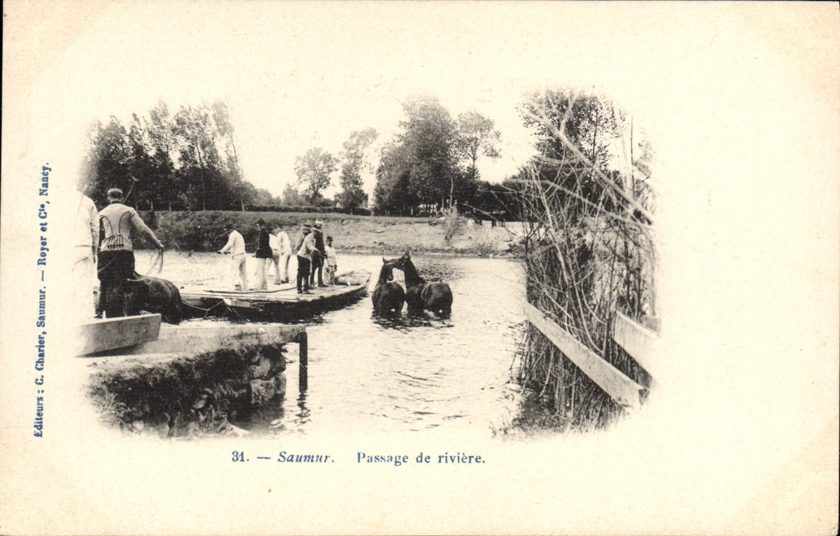 CPA Cheval Hippisme Saumur Passage de riviere