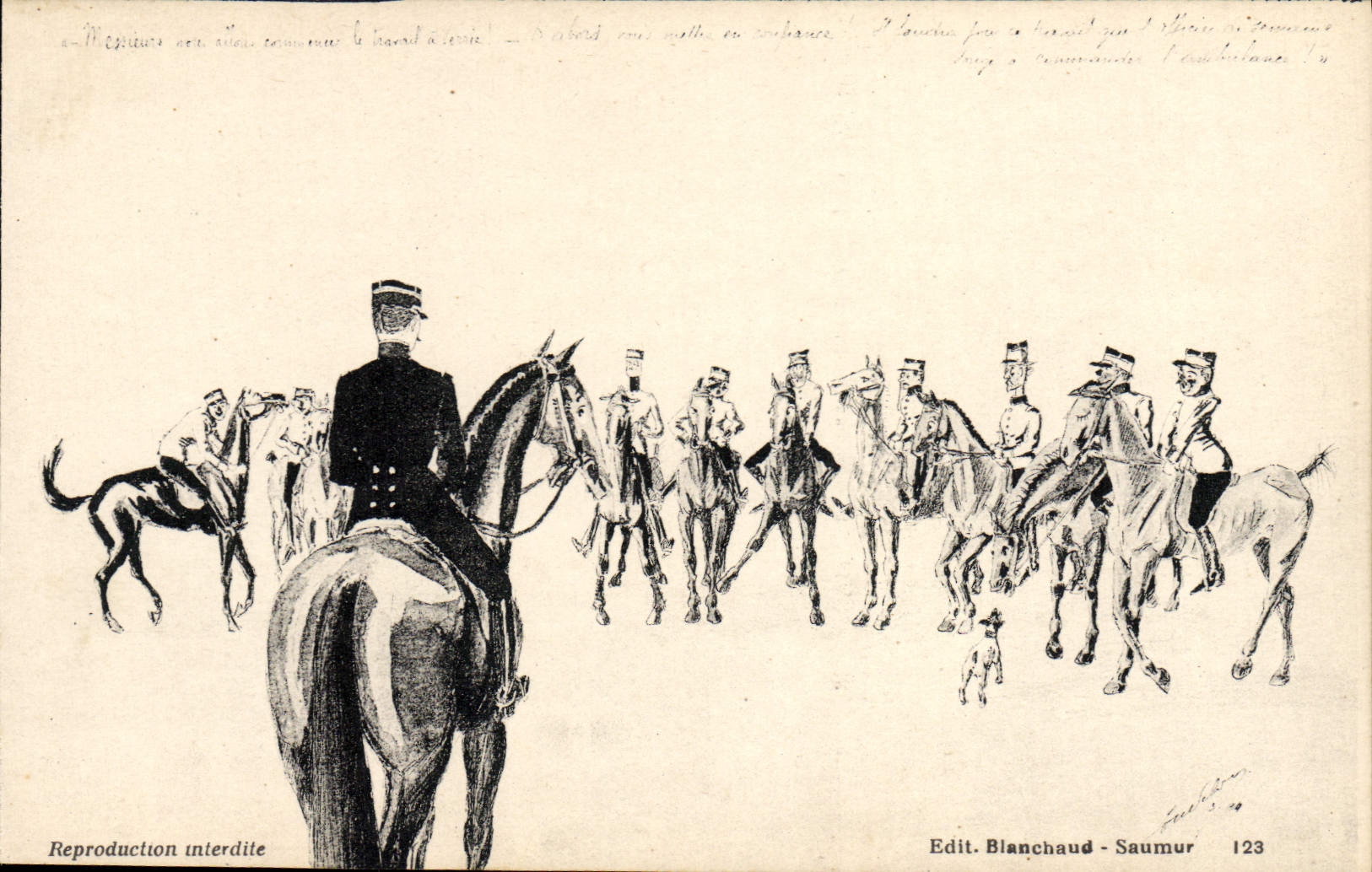 Humor de Hippisme del caballo de la POSTAL de la VENDIMIA