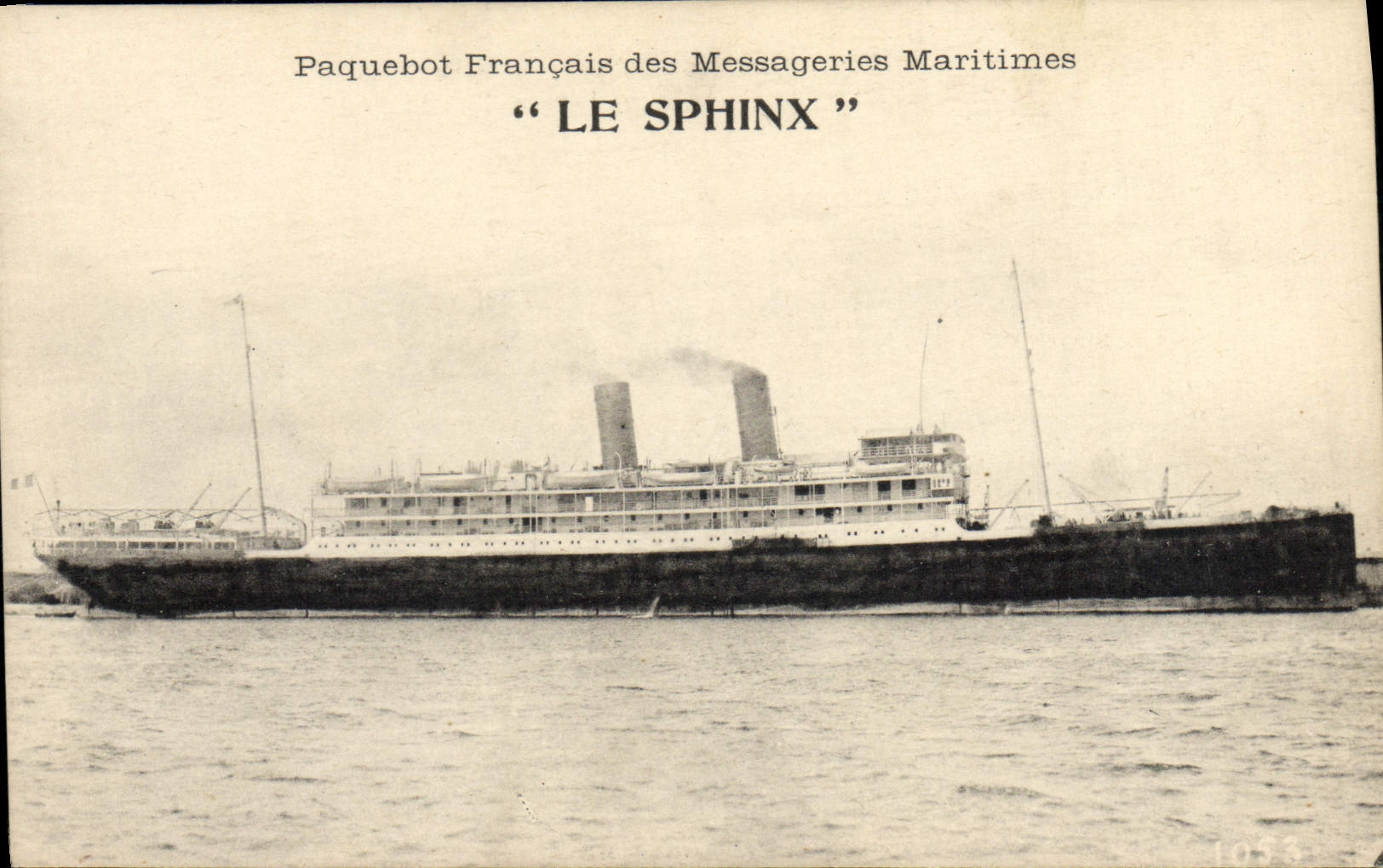 VINTAGE POSTCARD Boat French Steamer of the Maritime Transport the Sphinx