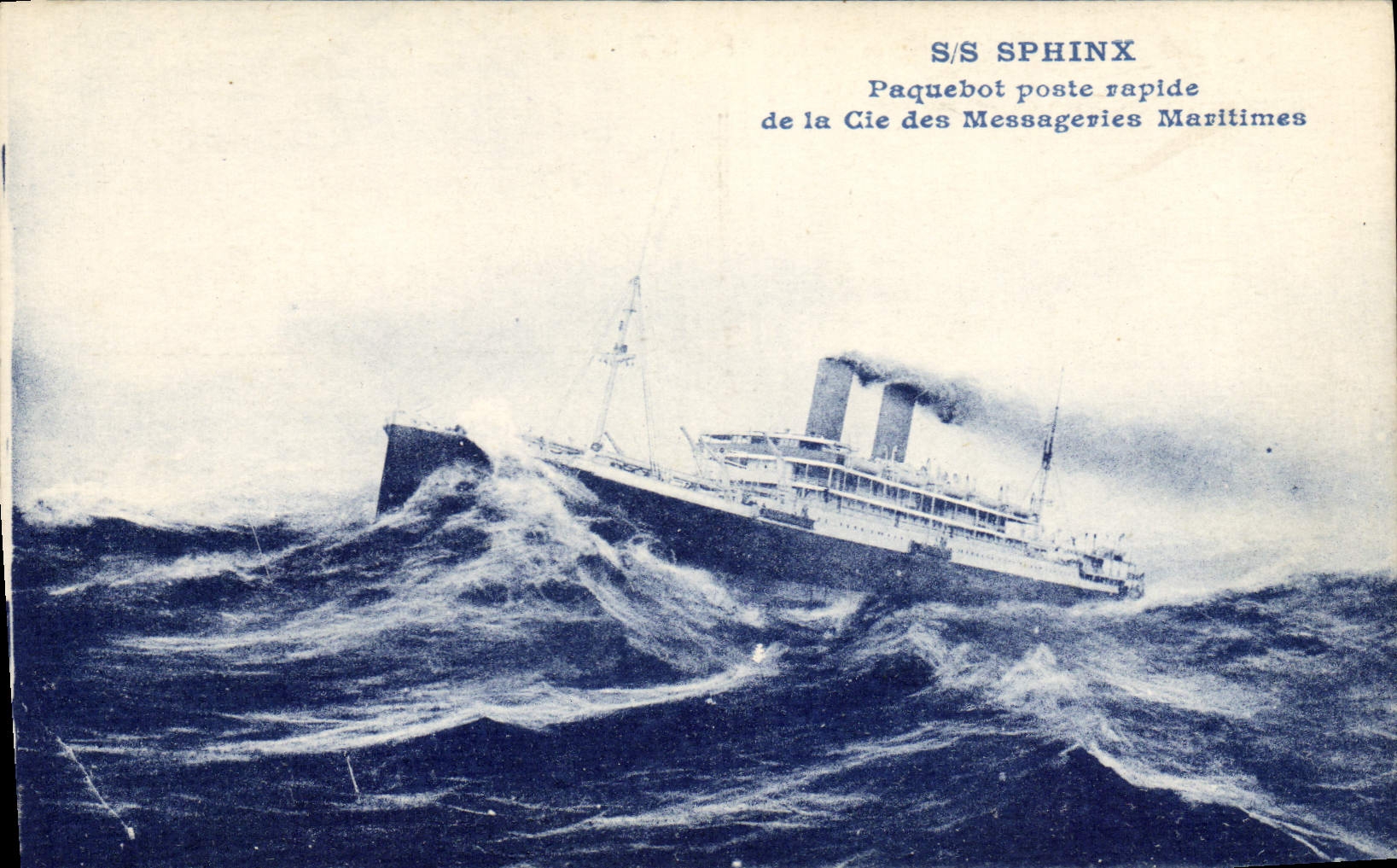 VINTAGE POSTCARD Bateau Steamer posts fast Co of the Maritime Transport S Sphinx