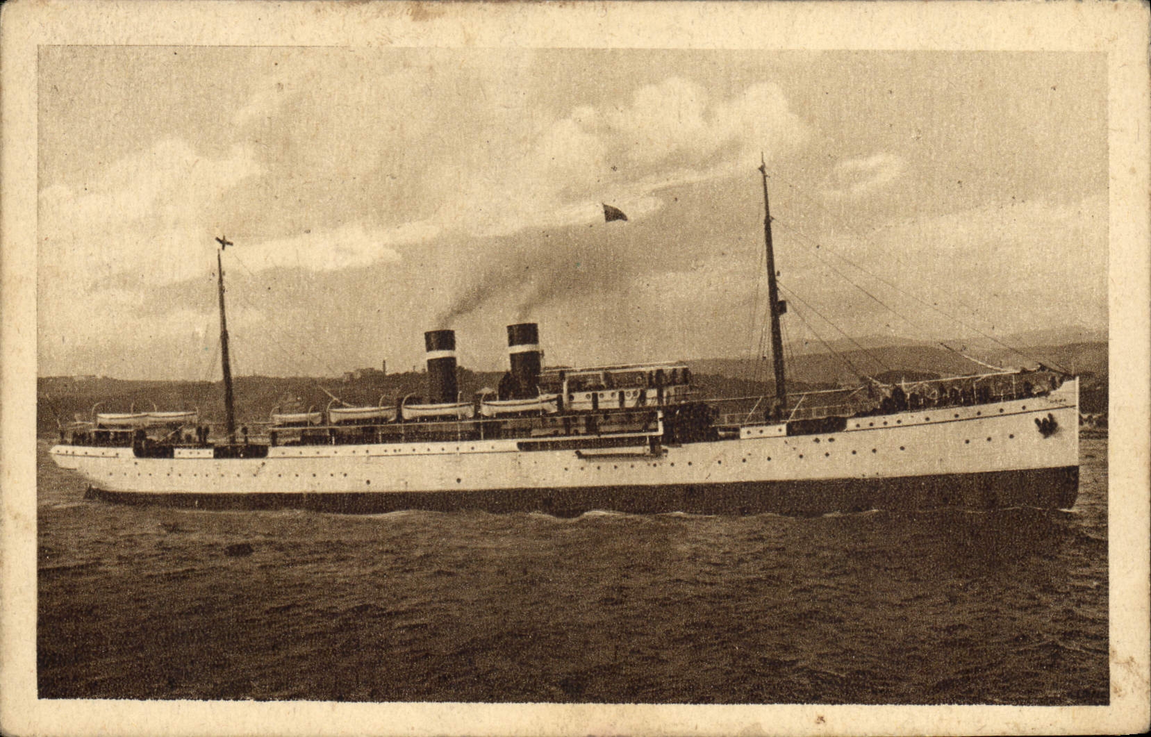 VINTAGE POSTCARD Boat Steamer Fabre Line S Roma