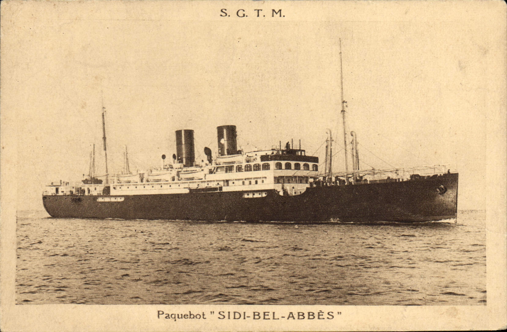 CPA Bateau Paquebot Sidi Bel Abbes SGTM 