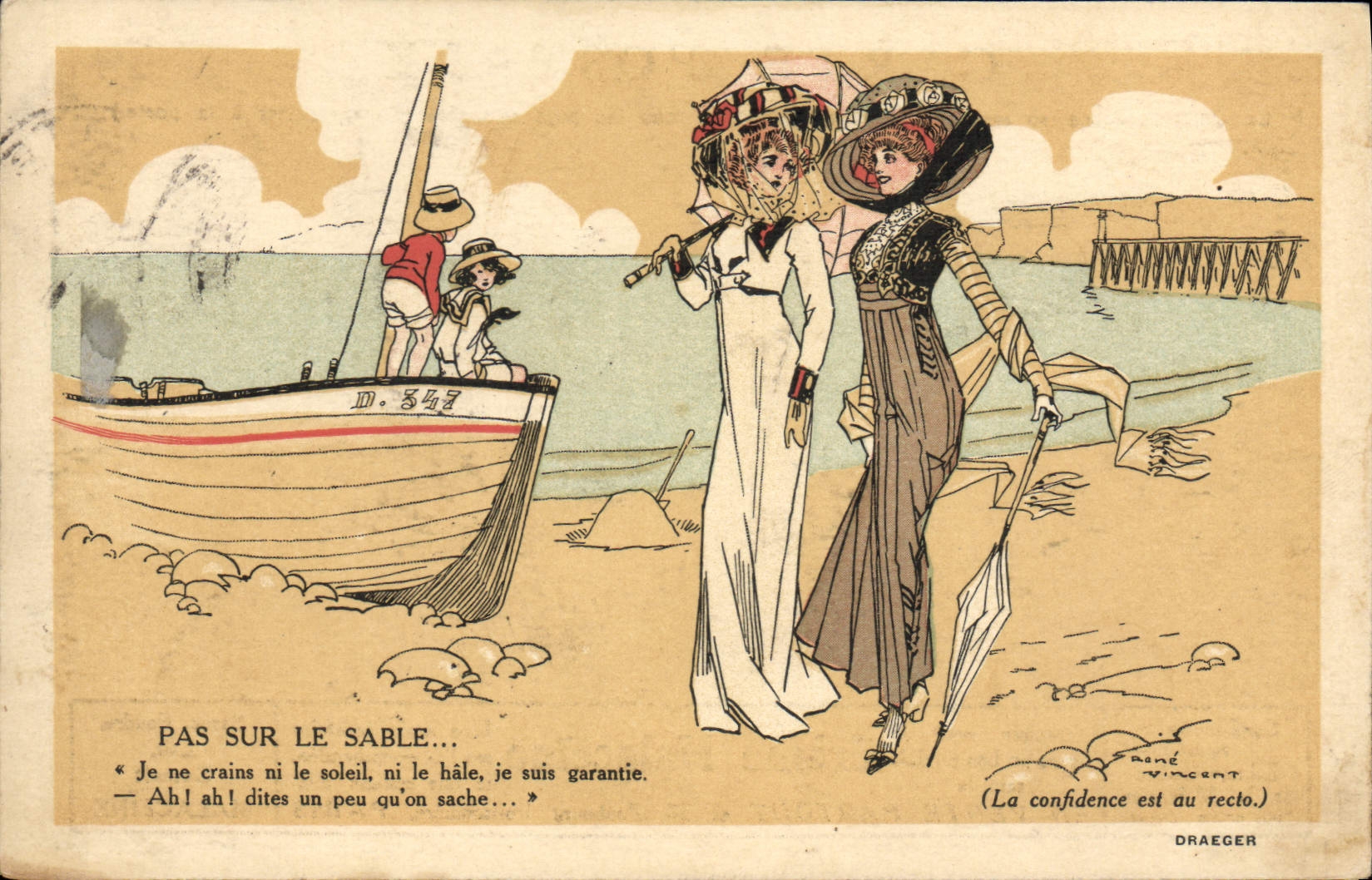 CPA Fantaisie Illustrateur Femmes Pas sur le sable