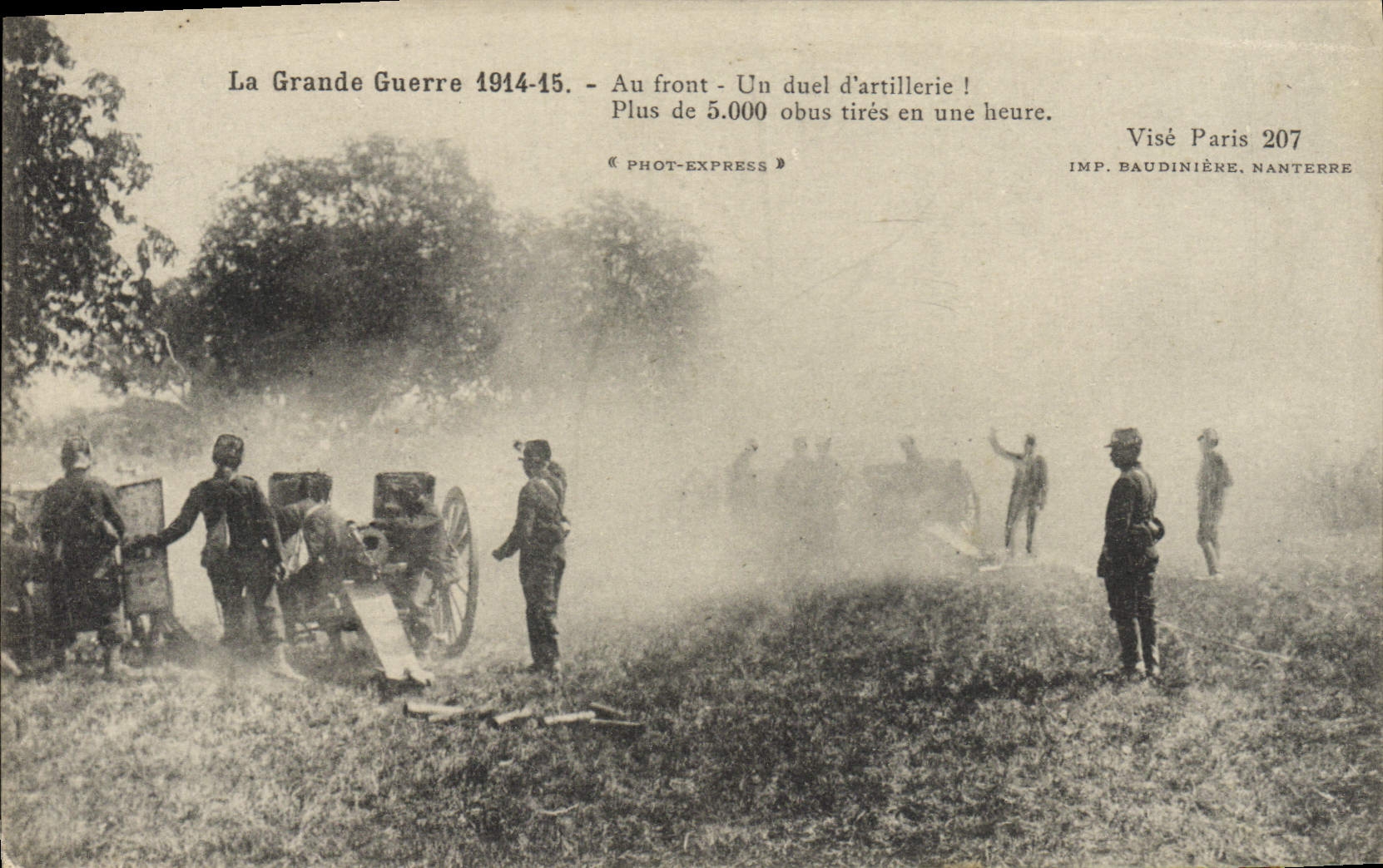 POSTAL Militaria de la VENDIMIA con la cara una batalla de la artillería! más de 5000 coches de las cáscaras sobre una hora