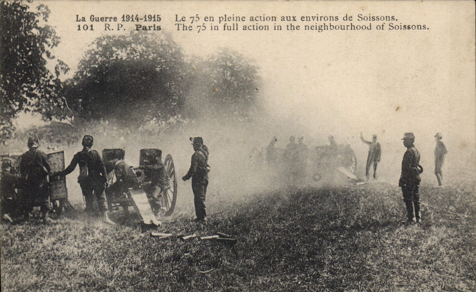POSTAL Militaria 75 de la VENDIMIA en la acción alrededor de Soissons