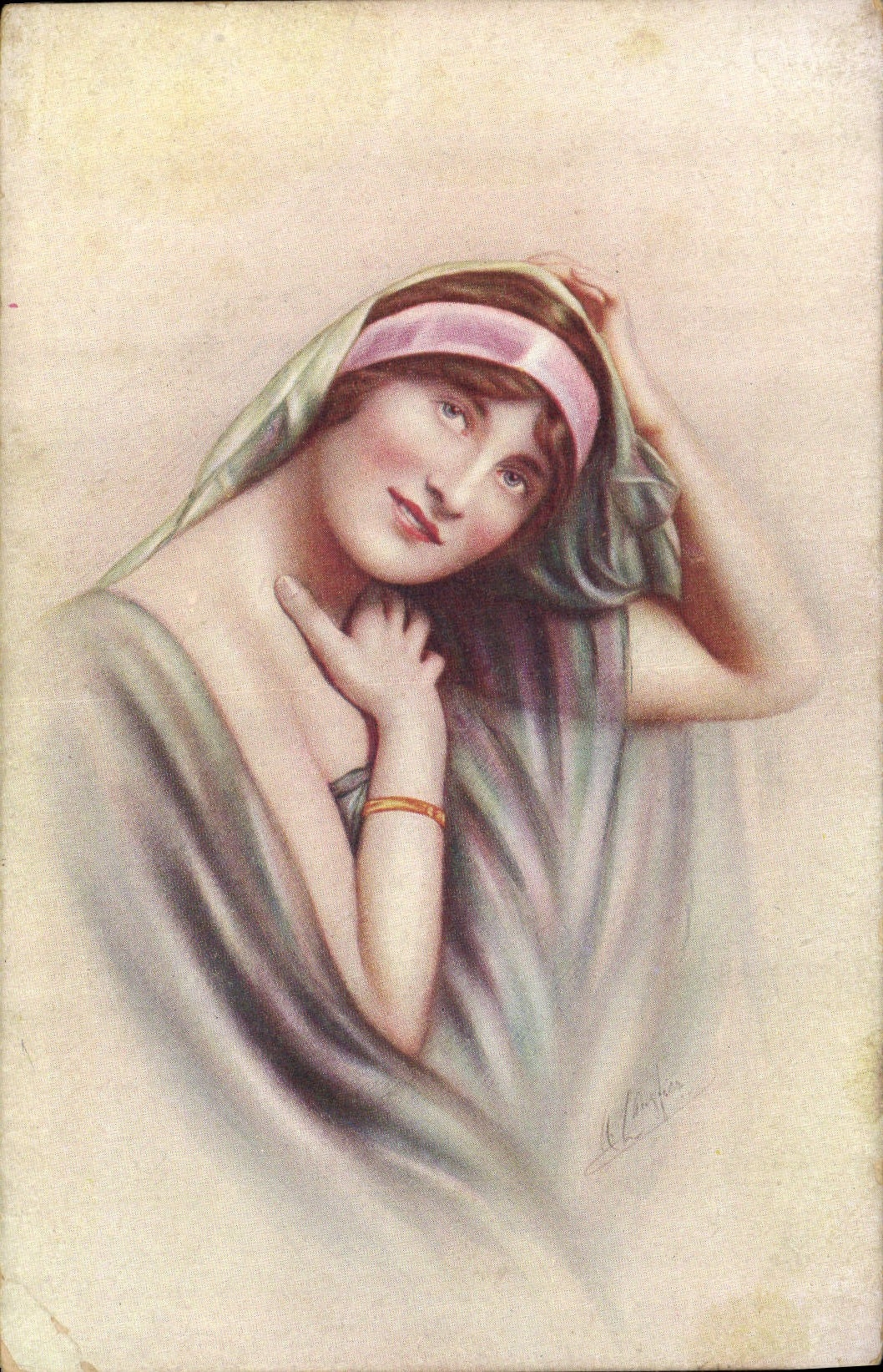 CPA Fantaisie Illustrateur Femme