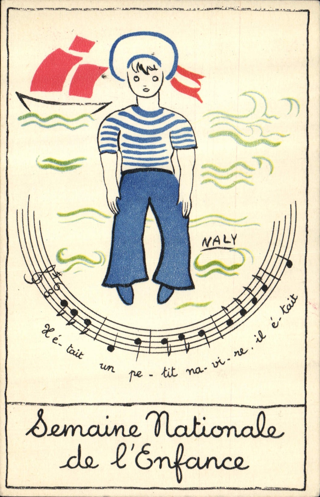 CPA Fantaisie Illustrateur Semaine Nationale de l'Enfance Naly Marin 