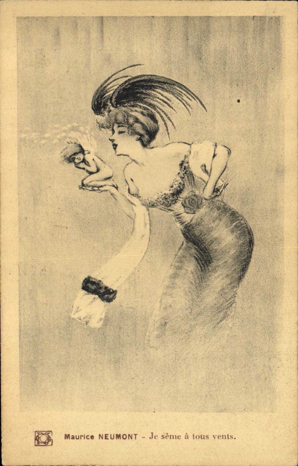 CPA Fantaisie Illustrateur Femme Maurice Neumont Je seme a tous vents 