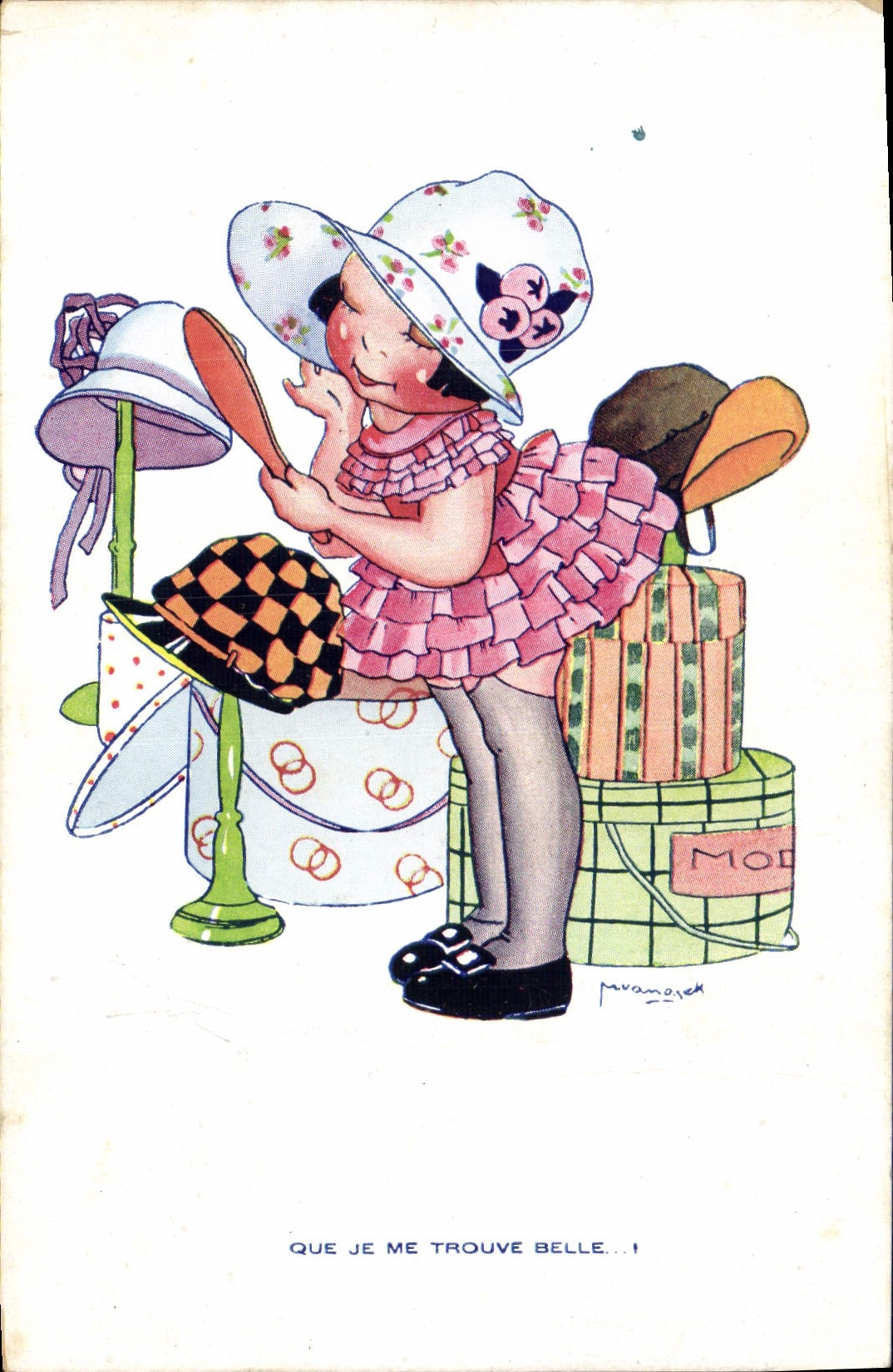 CPA Fantaisie Illustrateur Enfant Que je me trouve belle !