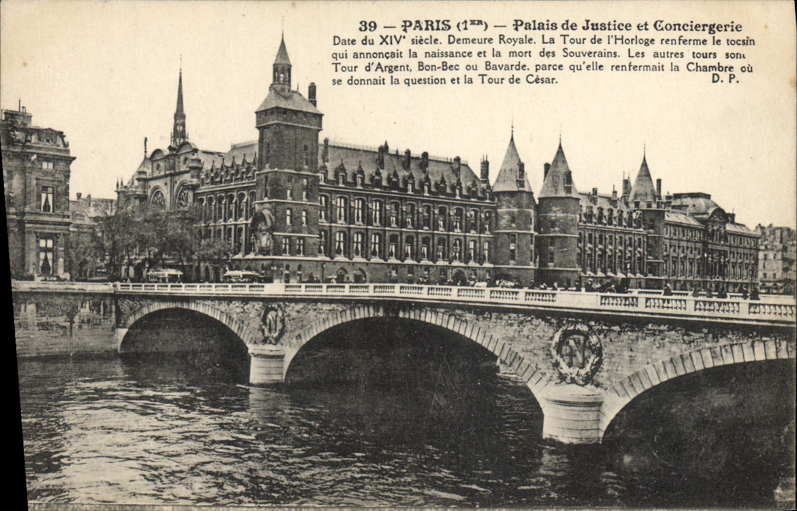 VINTAGE POSTCARD Paris Law courts And Caretaker's lodge