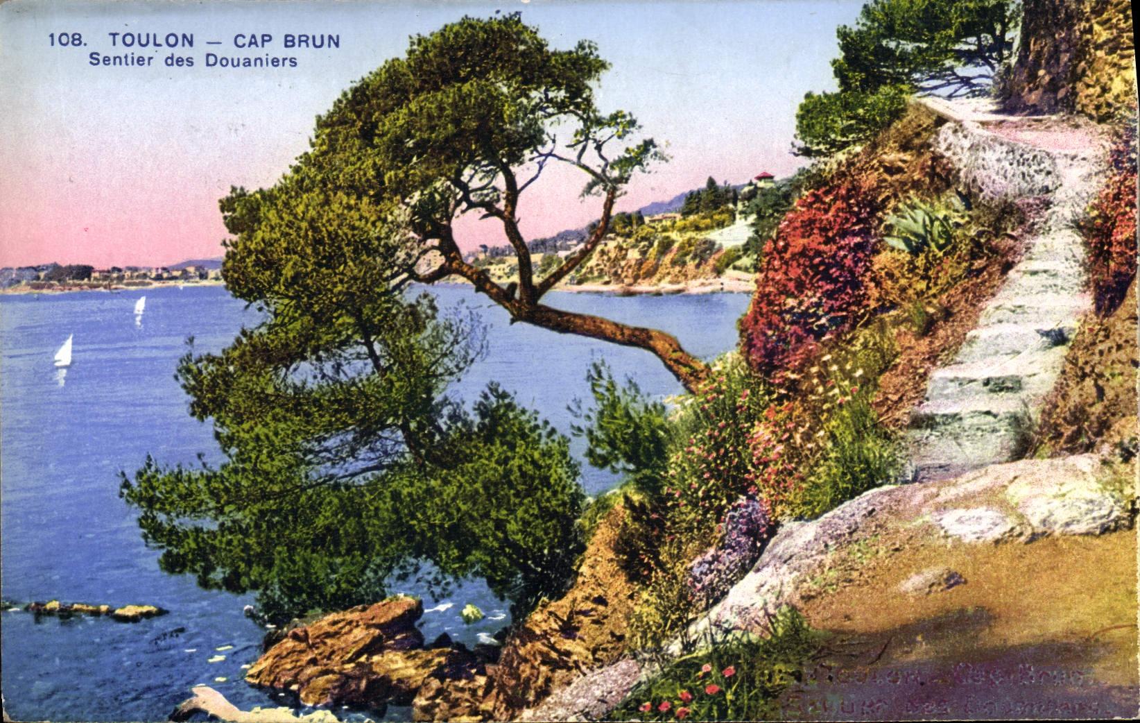 CPA Toulon Cap Brun Sentier Des Douaniers