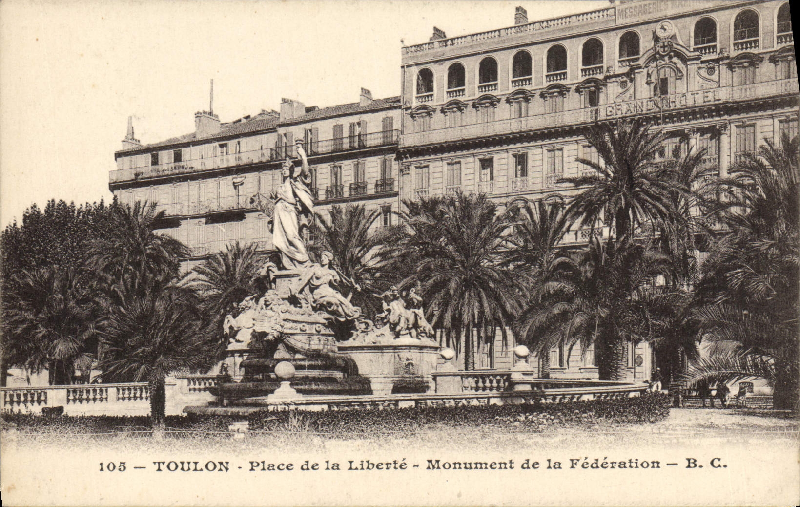 CPA Toulon Place De La Liberte Monument De La Federation