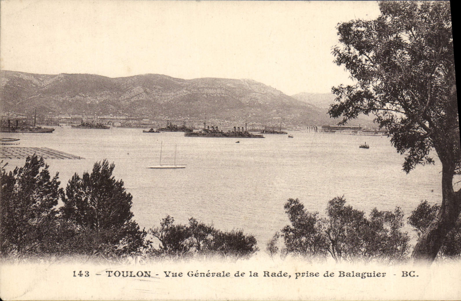 VINTAGE POSTCARD Toulon View Of the Roads Taken De Balaguier