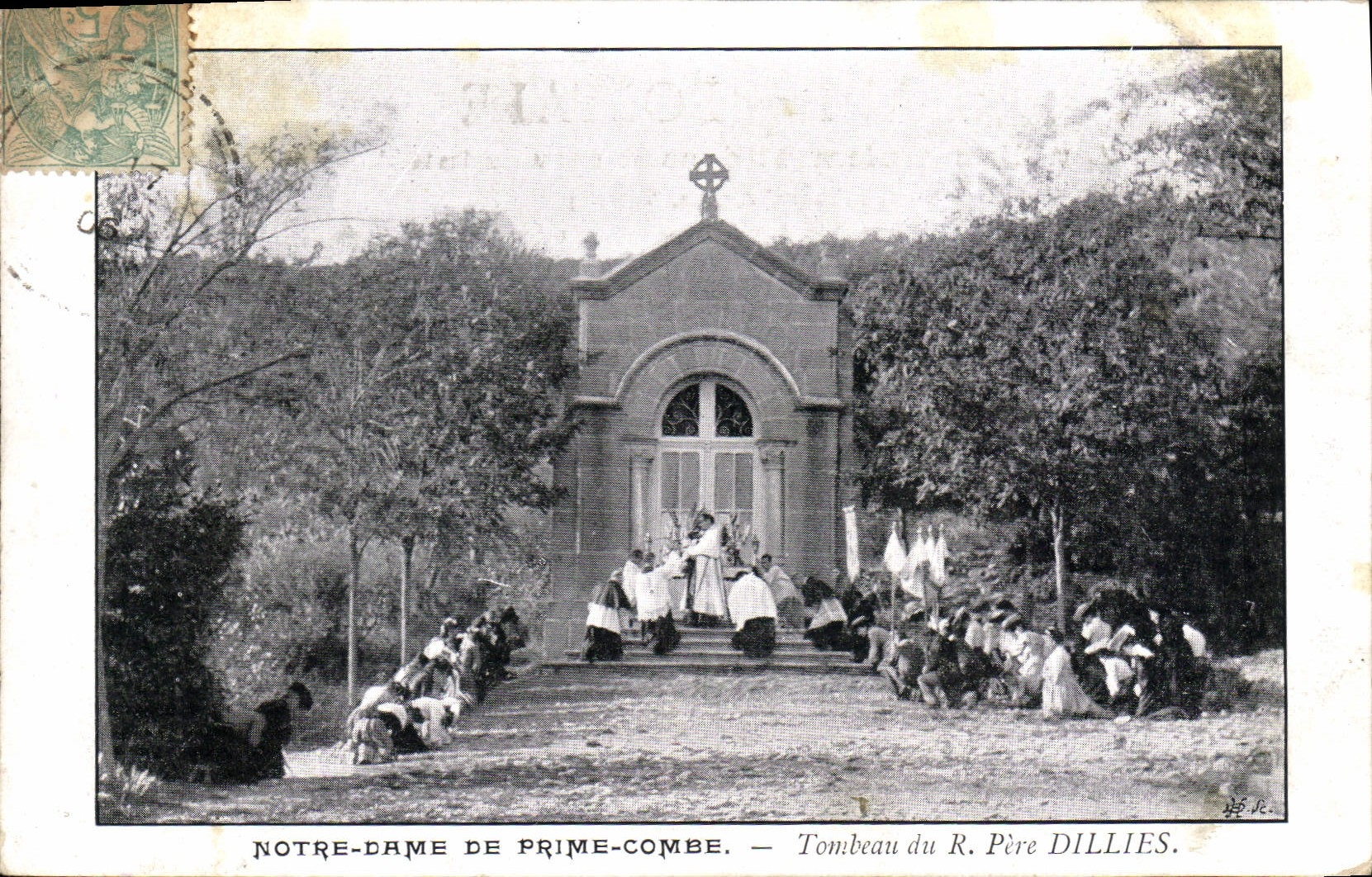 VINTAGE POSTCARD Notre Dame de Prime Combe Tomb of the R Dillies Father